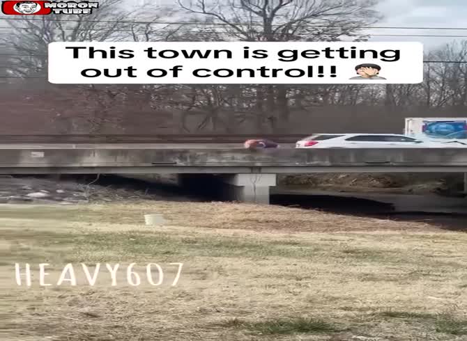 Video: During a fight, two rednecks tumble from a bridge